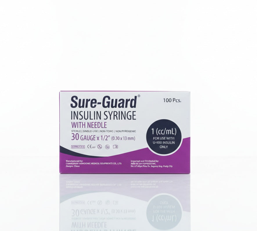1 pc Sure-Guard Insulin Syringe 30g x 1/2" (0.30 x 13mm)