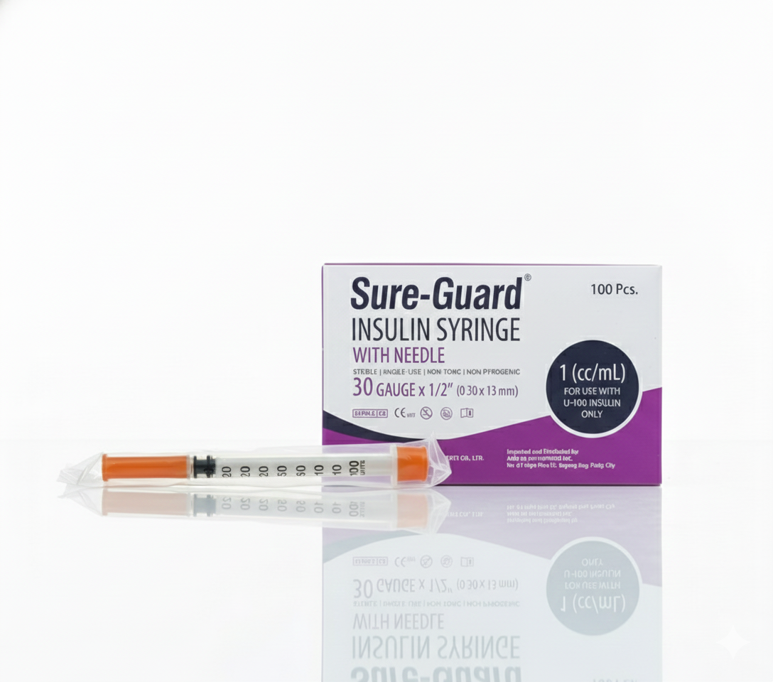 1 pc Sure-Guard Insulin Syringe 30g x 1/2" (0.30 x 13mm)
